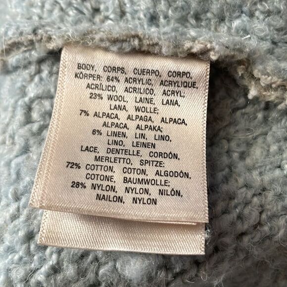 Anthropologie Knitted & Knotted Powder Blue Wool Blend & Lace Sweater X-Small - Picture 8 of 9